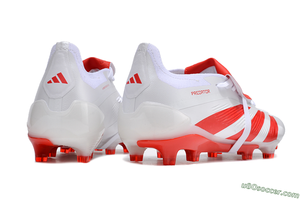 Adidas Predator Elite Foldover Tongue FG Firm Ground Soccer Cleats - White/Red 6