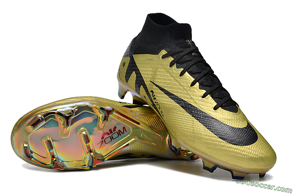 Nike Air Zoom Mercurial Superfly 9 Elite FG Firm Ground Soccer Cleats - Gold/Black 3