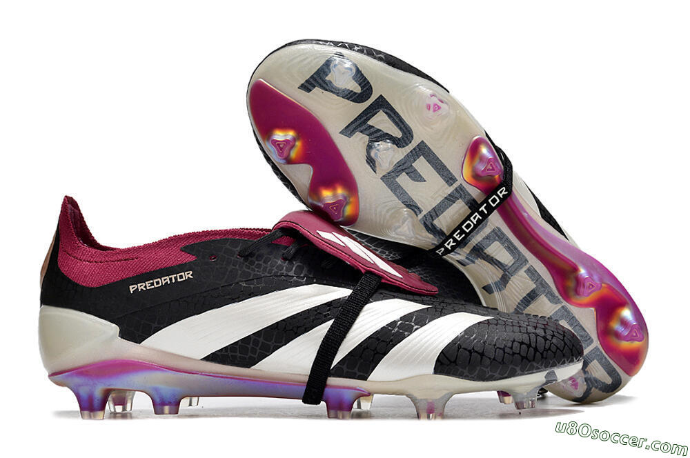 Adidas Predator Accuracy+ FG Firm Ground Soccer Cleats - Black/White/Purple 1