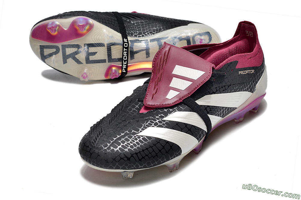Adidas Predator Accuracy+ FG Firm Ground Soccer Cleats - Black/White/Purple 3