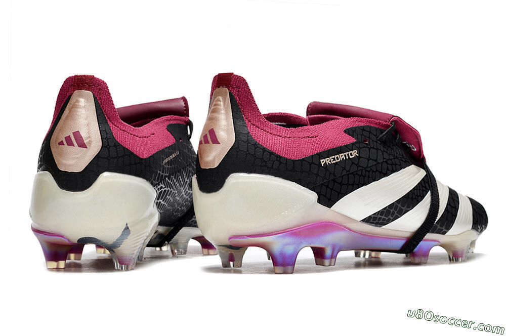 Adidas Predator Accuracy+ FG Firm Ground Soccer Cleats - Black/White/Purple 6