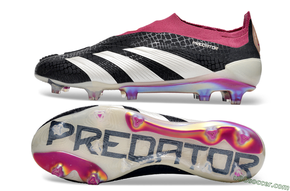 Adidas Predator Accuracy+ FG Firm Ground Soccer Cleats - Black/White/Pink 0