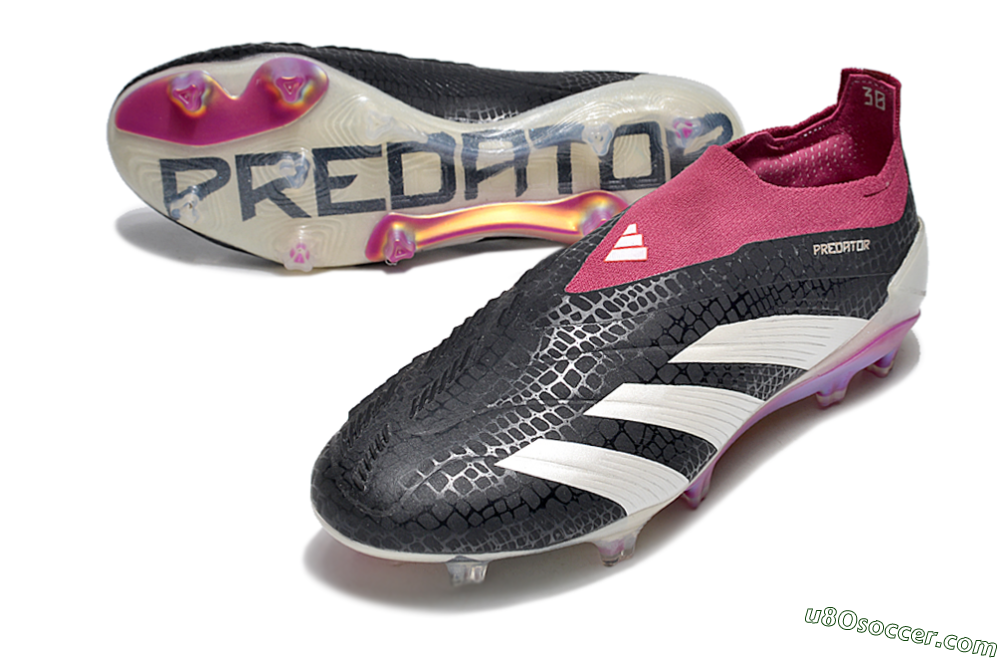 Adidas Predator Accuracy+ FG Firm Ground Soccer Cleats - Black/White/Pink 3