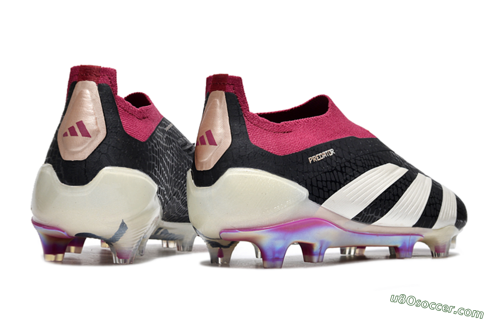 Adidas Predator Accuracy+ FG Firm Ground Soccer Cleats - Black/White/Pink 6