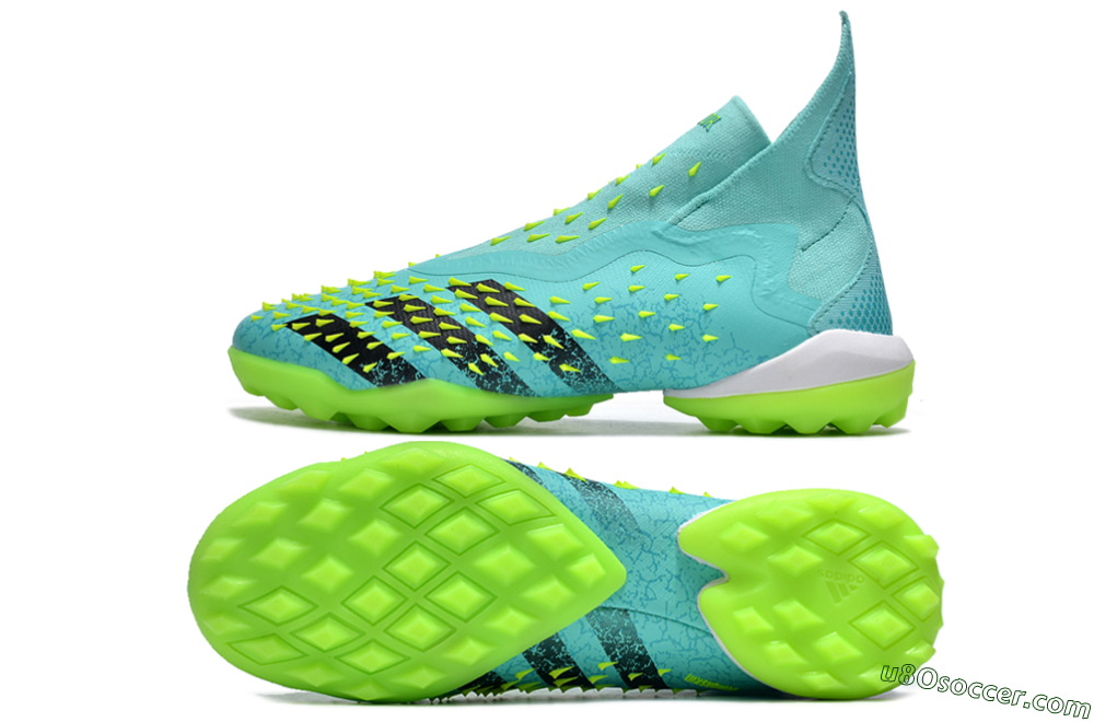 Adidas Predator Freak+ TF Artificial Turf Soccer Shoes - Blue/Black/Yellow 0