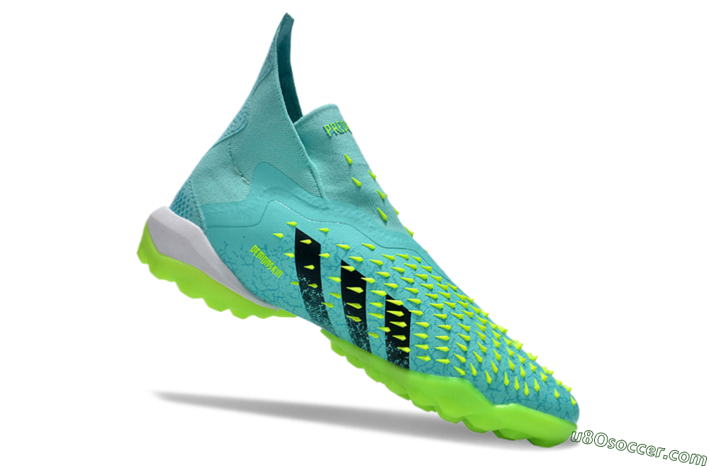 Adidas Predator Freak+ TF Artificial Turf Soccer Shoes - Blue/Black/Yellow 4