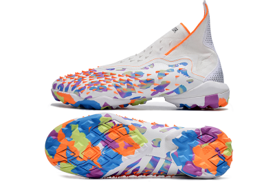 Adidas Predator Freak+ TF Artificial Turf Soccer Shoes - White/Orange/Blue/Purple