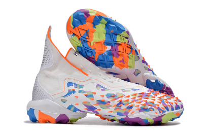 Adidas Predator Freak+ TF Artificial Turf Soccer Shoes - White/Orange/Blue/Purple