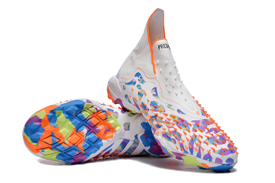 Adidas Predator Freak+ TF Artificial Turf Soccer Shoes - White/Orange/Blue/Purple