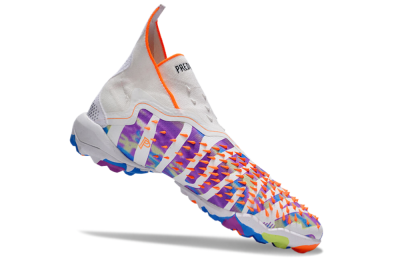 Adidas Predator Freak+ TF Artificial Turf Soccer Shoes - White/Orange/Blue/Purple