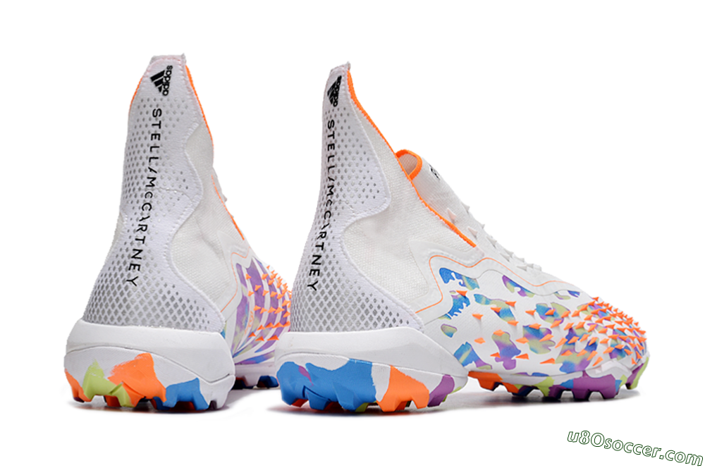 Adidas Predator Freak+ TF Artificial Turf Soccer Shoes - White/Orange/Blue/Purple 6