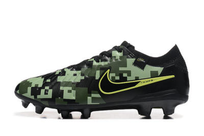Nike Tiempo Legend 10 Elite FG Firm Ground Soccer Cleats - Black/Camo/Yellow