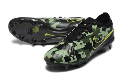 Nike Tiempo Legend 10 Elite FG Firm Ground Soccer Cleats - Black/Camo/Yellow