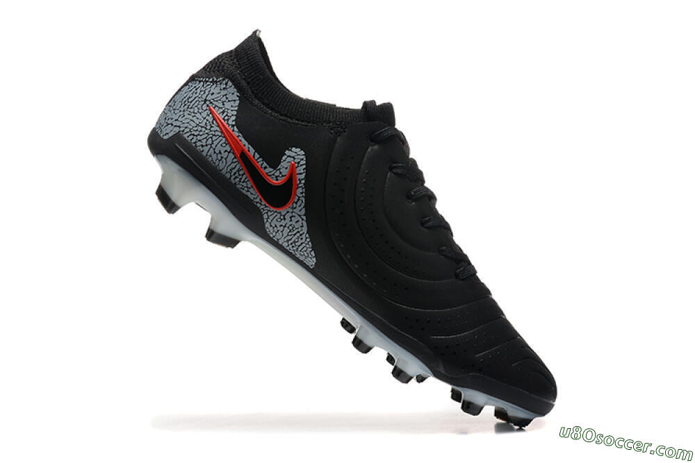 Nike Tiempo Legend 10 Elite FG Firm Ground Soccer Cleats - Black/Red/Grey 7