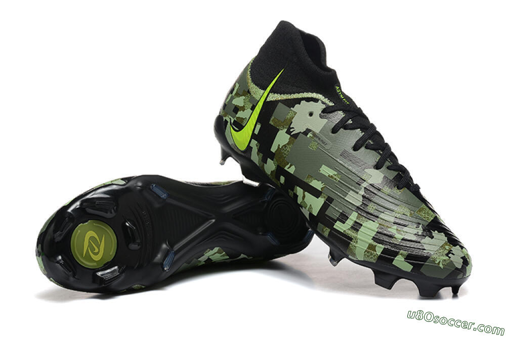 Nike Phantom Luna Elite NU FG Firm Ground Soccer Cleats - Black/Camo/Yellow 4