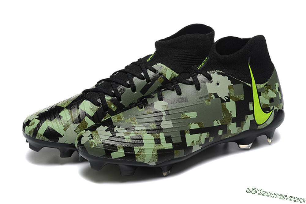 Nike Phantom Luna Elite NU FG Firm Ground Soccer Cleats - Black/Camo/Yellow 5