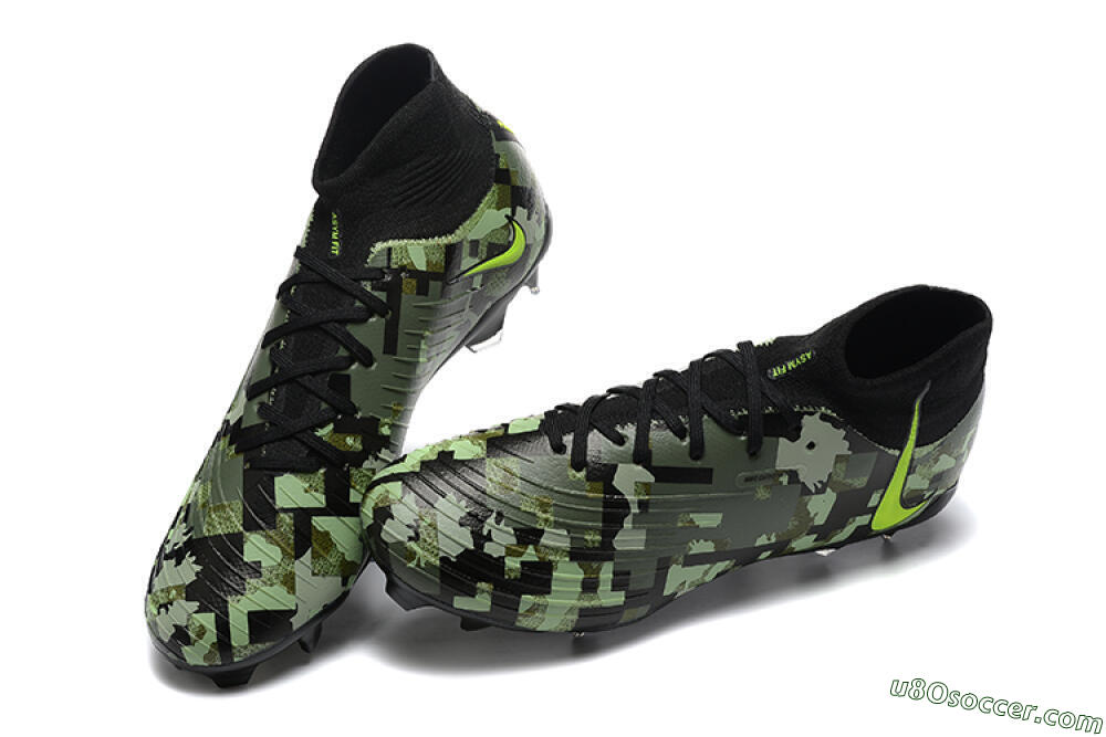 Nike Phantom Luna Elite NU FG Firm Ground Soccer Cleats - Black/Camo/Yellow 6