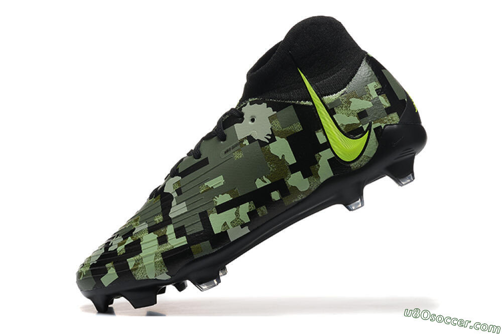 Nike Phantom Luna Elite NU FG Firm Ground Soccer Cleats - Black/Camo/Yellow 8