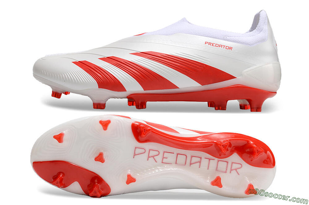 Adidas Predator Accuracy+ FG Firm Ground Soccer Cleats - Beige/White/Red 0