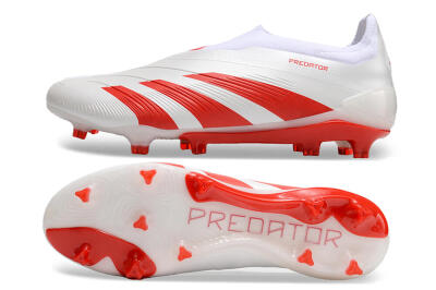 Adidas Predator Accuracy+ FG Firm Ground Soccer Cleats - Beige/White/Red