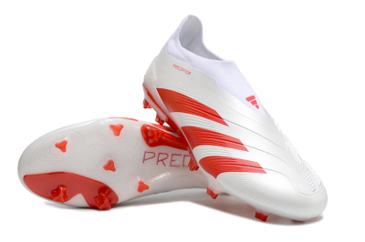 Adidas Predator Accuracy+ FG Firm Ground Soccer Cleats - Beige/White/Red