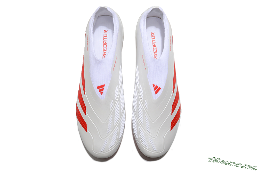 Adidas Predator Accuracy+ FG Firm Ground Soccer Cleats - Beige/White/Red 4