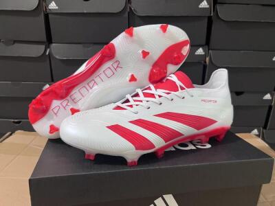 Adidas Predator Accuracy.1 FG Firm Ground Soccer Cleats - Beige/White/Red