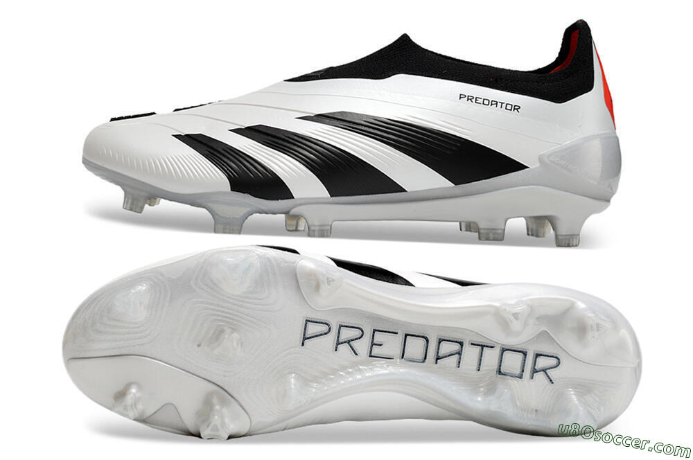 Adidas Predator Accuracy+ FG Firm Ground Soccer Cleats - White/Black/Red 0