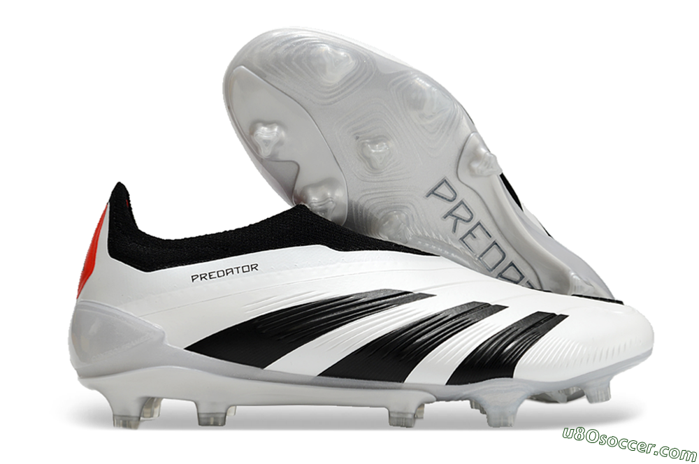 Adidas Predator Accuracy+ FG Firm Ground Soccer Cleats - White/Black/Red 1
