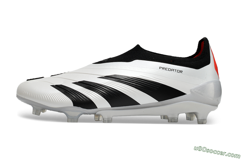 Adidas Predator Accuracy+ FG Firm Ground Soccer Cleats - White/Black/Red 2