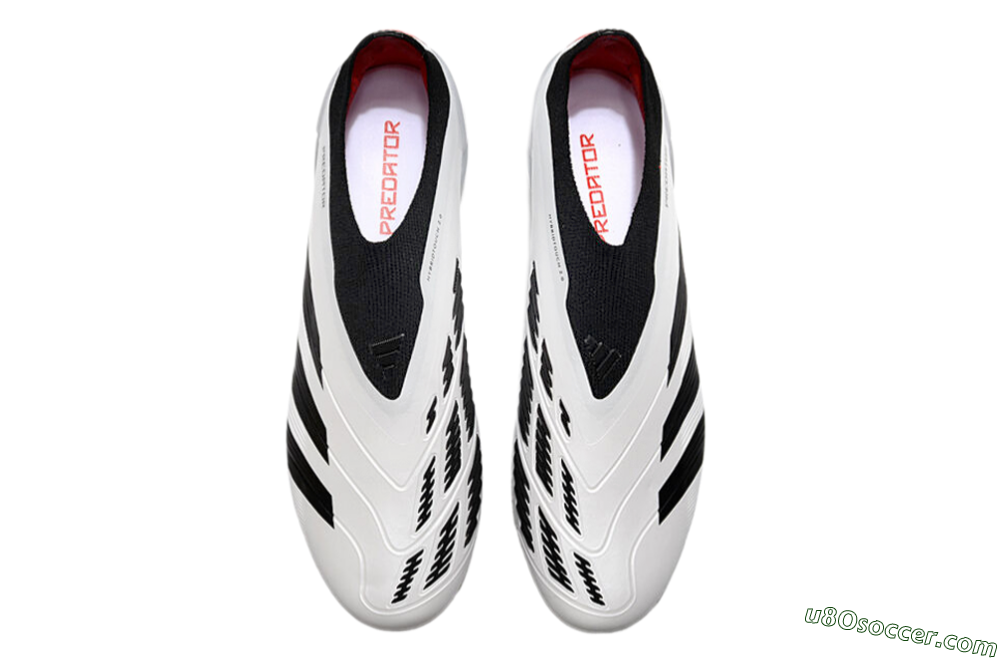 Adidas Predator Accuracy+ FG Firm Ground Soccer Cleats - White/Black/Red 4