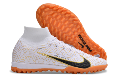 Nike Air Zoom Mercurial Superfly 9 Elite TF Artificial Turf Soccer Shoes - White/Black/Gold