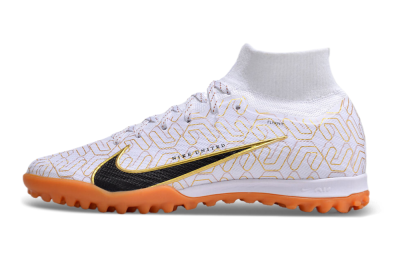 Nike Air Zoom Mercurial Superfly 9 Elite TF Artificial Turf Soccer Shoes - White/Black/Gold