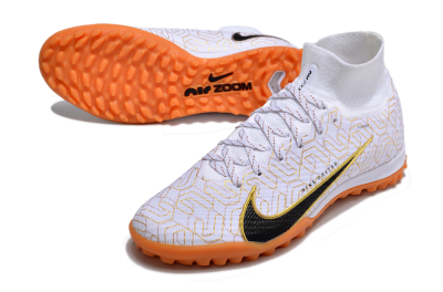 Nike Air Zoom Mercurial Superfly 9 Elite TF Artificial Turf Soccer Shoes - White/Black/Gold