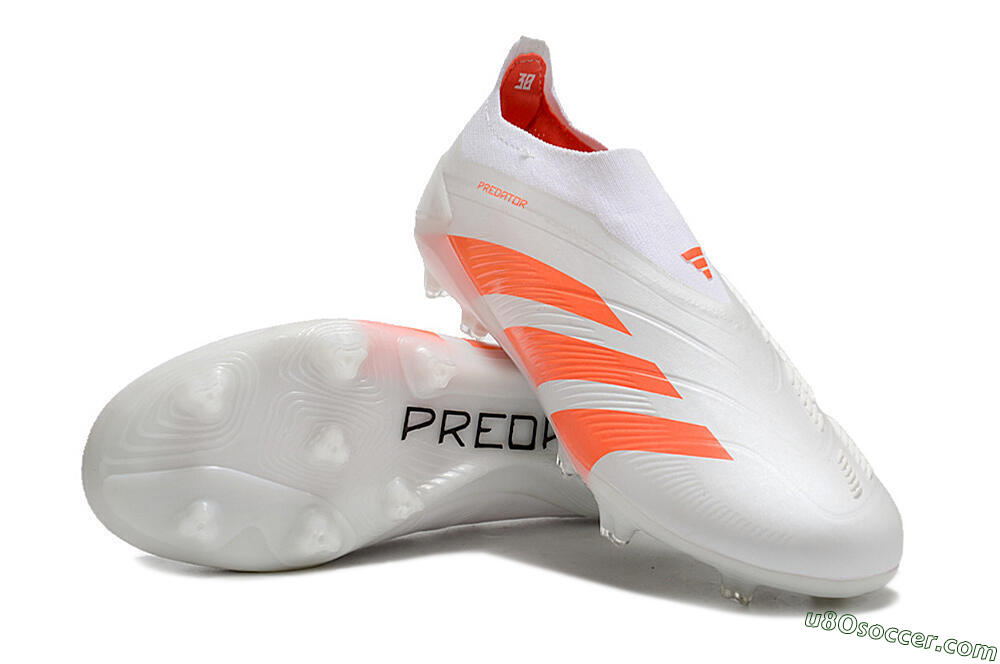 Adidas Predator Accuracy+ FG Firm Ground Soccer Cleats - Beige/White/Red 3