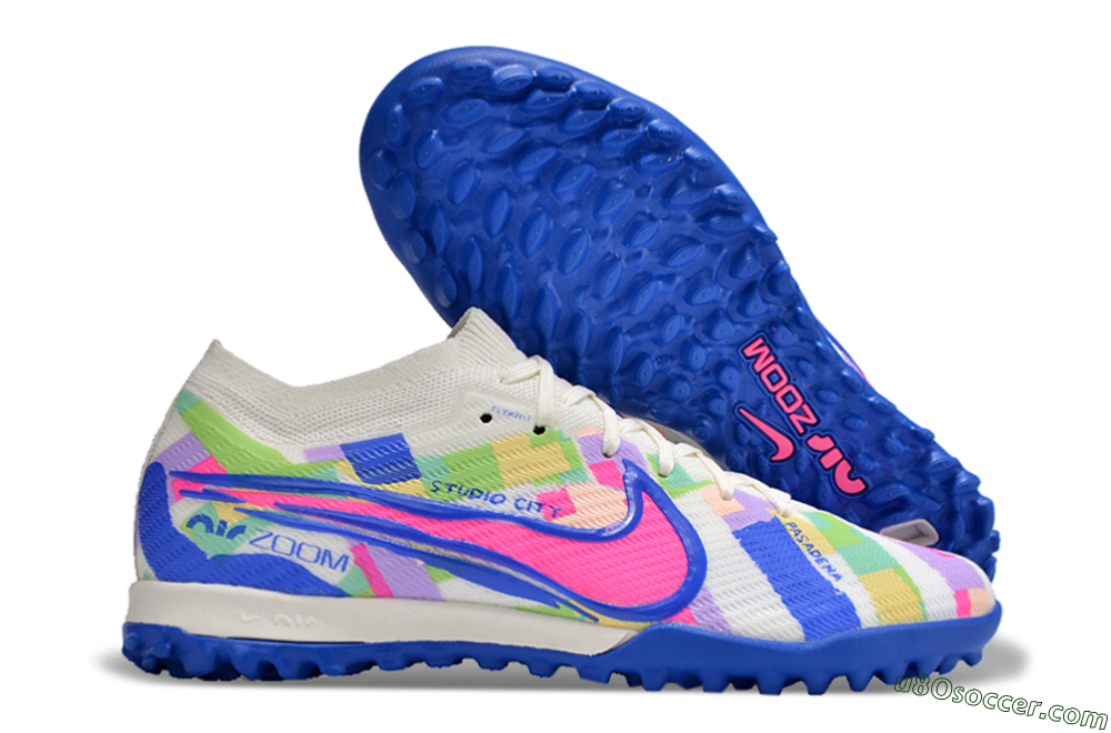 Nike Air Zoom Mercurial Vapor 15 Elite TF Artificial Turf Soccer Shoes - White/Rainbow 1