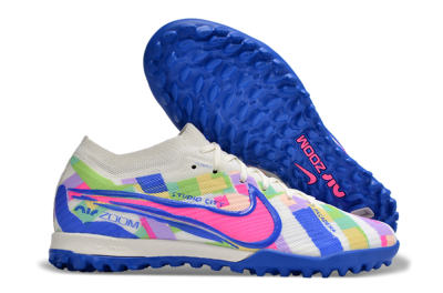 Nike Air Zoom Mercurial Vapor 15 Elite TF Artificial Turf Soccer Shoes - White/Rainbow
