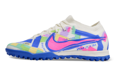 Nike Air Zoom Mercurial Vapor 15 Elite TF Artificial Turf Soccer Shoes - White/Rainbow