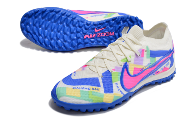 Nike Air Zoom Mercurial Vapor 15 Elite TF Artificial Turf Soccer Shoes - White/Rainbow