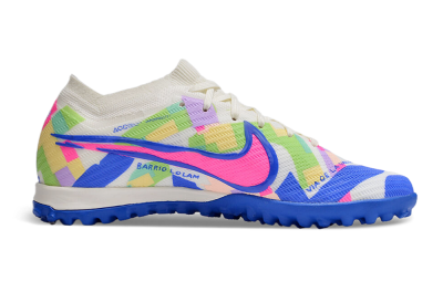 Nike Air Zoom Mercurial Vapor 15 Elite TF Artificial Turf Soccer Shoes - White/Rainbow