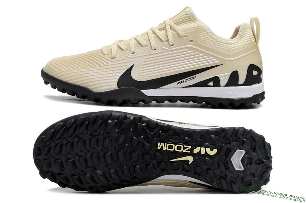 Nike Air Zoom Mercurial Vapor 15 Elite TF Artificial Turf Soccer Shoes - Beige/Black/White 0