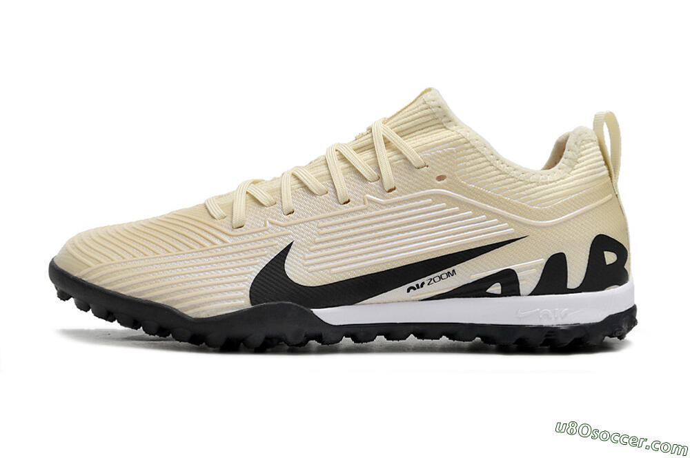 Nike Air Zoom Mercurial Vapor 15 Elite TF Artificial Turf Soccer Shoes - Beige/Black/White 2