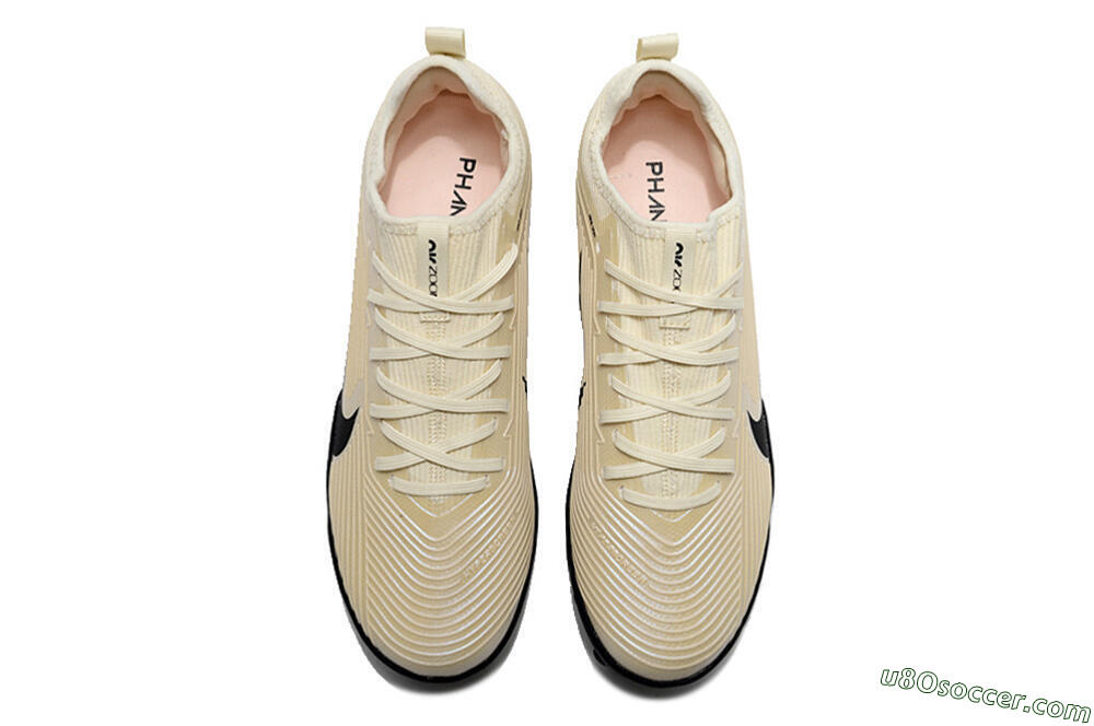 Nike Air Zoom Mercurial Vapor 15 Elite TF Artificial Turf Soccer Shoes - Beige/Black/White 4