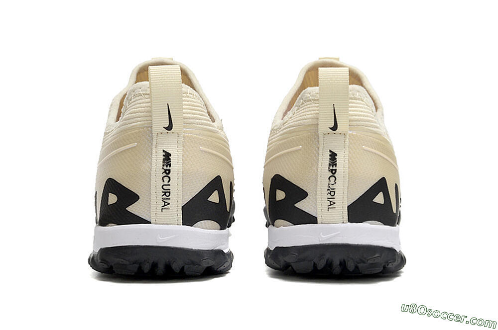 Nike Air Zoom Mercurial Vapor 15 Elite TF Artificial Turf Soccer Shoes - Beige/Black/White 5