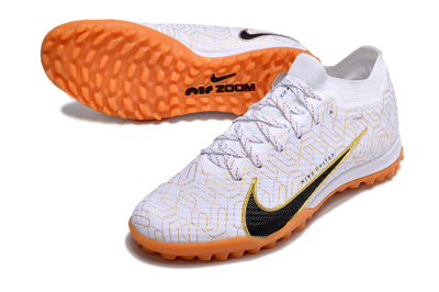 Nike Air Zoom Mercurial Vapor 15 Elite TF Artificial Turf Soccer Shoes - White/Black/Gold