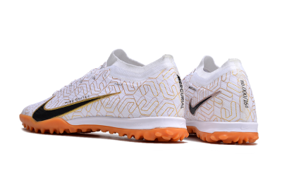 Nike Air Zoom Mercurial Vapor 15 Elite TF Artificial Turf Soccer Shoes - White/Black/Gold
