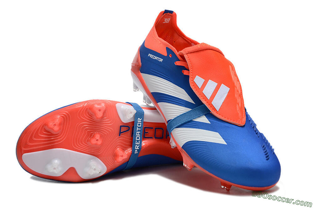 Adidas Predator Elite Foldover Tongue FG Firm Ground Soccer Cleats - Blue/White/Red 3