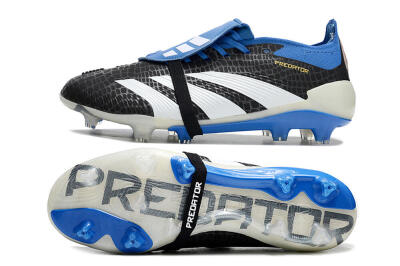 Adidas Predator Elite Foldover Tongue FG Firm Ground Soccer Cleats - Black/White/Blue