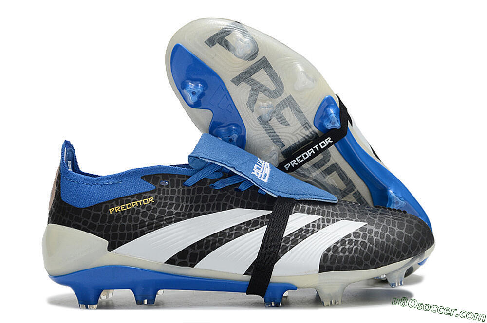 Adidas Predator Elite Foldover Tongue FG Firm Ground Soccer Cleats - Black/White/Blue 1
