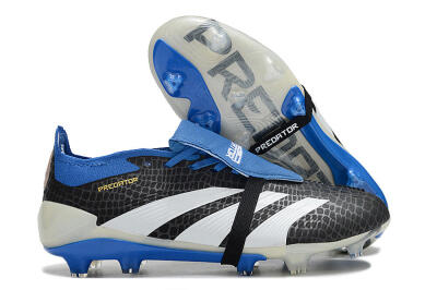 Adidas Predator Elite Foldover Tongue FG Firm Ground Soccer Cleats - Black/White/Blue